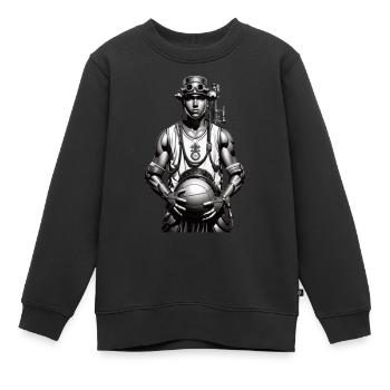 steampunk basketball player - Sweat Premium enfant bio - noir - Devant - AI Model Kid Female (0cm)