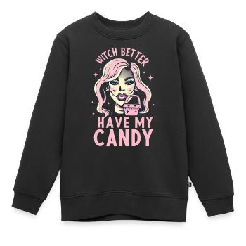Halloween Sassy Witch better have my Candy Bucket - Kinder Premium Organic Sweatshirt - Schwarz - Vorne - AI Model Kid Female (0cm)