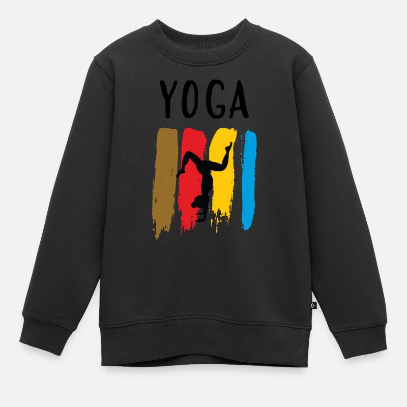 Yoga / Namaste / Fleur de lotus - Sweat Premium enfant bio - noir