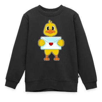 Ente Liebesbrief - Kinder Premium Organic Sweatshirt - Schwarz - Vorne - AI Model Kid Female (0cm)