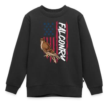 Falknerei Ornithologie Geschenk - Kinder Premium Organic Sweatshirt - Schwarz - Vorne - AI Model Kid Female (0cm)