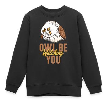 Owl Be Watching You. Nocturnal Bird Night Owls - Kinder Premium Organic Sweatshirt - Schwarz - Vorne - AI Model Kid Female (0cm)