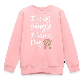 I Am Not Single I Have a Dog - Kinder Premium Organic Sweatshirt - Rosa - Vorne - AI Model Kid Female (0cm)