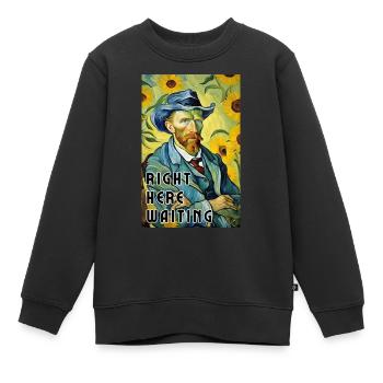Hier wartet - Impressionismus-Malerei - Kinder Premium Organic Sweatshirt - Schwarz - Vorne - AI Model Kid Female (0cm)