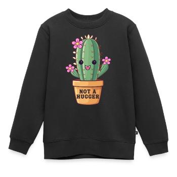 Pas un câlin - Sweat Premium enfant bio - noir - Devant - AI Model Kid Female (0cm)