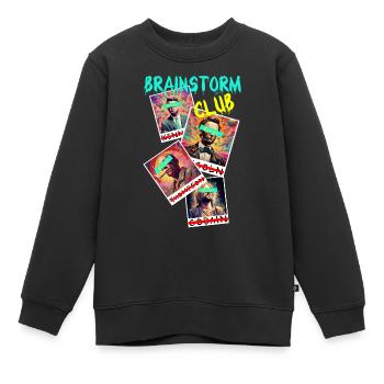 ChinCheck - Kinder Premium Organic Sweatshirt - Schwarz - Vorne - AI Model Kid Female (0cm)