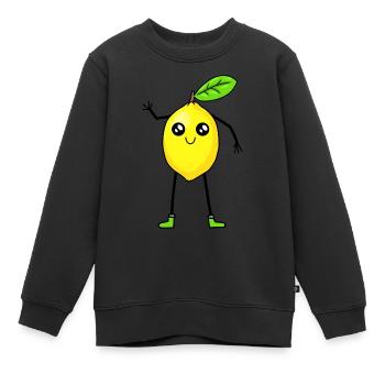 Zitrone Zitronen Frucht Früchte Vitamine - Kinder Premium Organic Sweatshirt - Schwarz - Vorne - AI Model Kid Female (0cm)