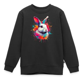 Kaninchen - Kinder Premium Organic Sweatshirt - Schwarz - Vorne - AI Model Kid Female (0cm)