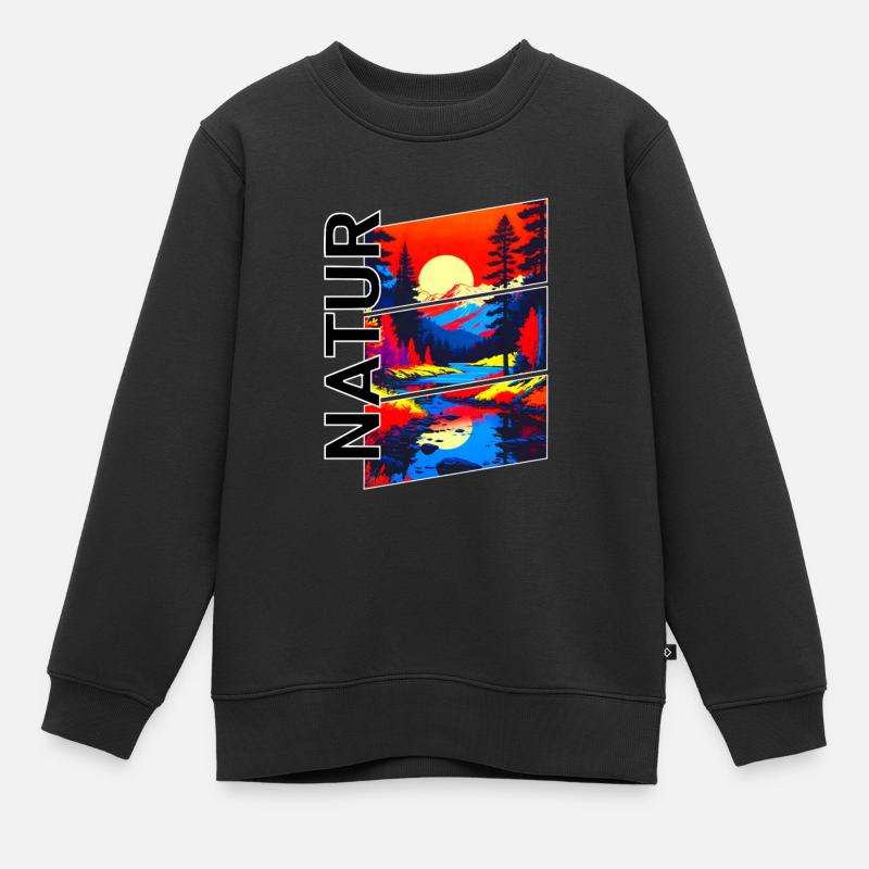 Nature - Sweat Premium enfant bio - noir