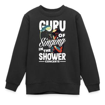 Gourou du chant sous la douche Amateur de musique drôle - Sweat Premium enfant bio - noir - Devant - AI Model Kid Female (0cm)
