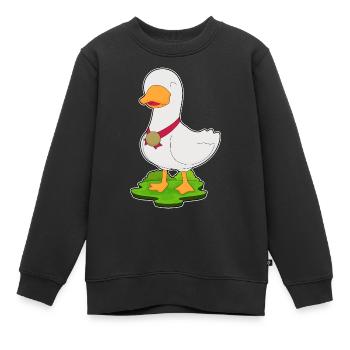 Ente Medaille - Kinder Premium Organic Sweatshirt - Schwarz - Vorne - AI Model Kid Female (0cm)