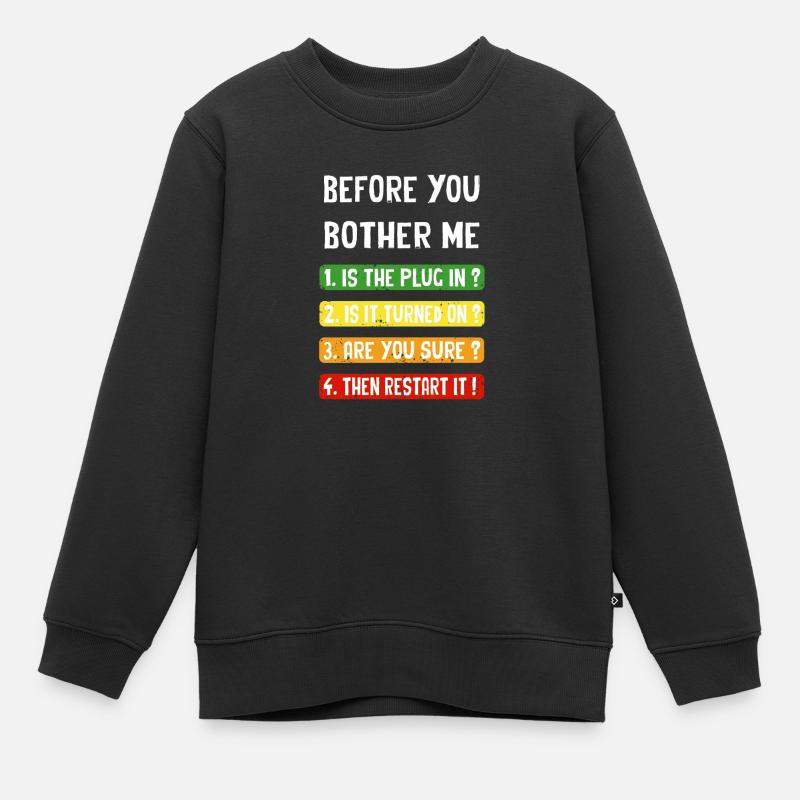 Computer Checklist - Kids Premium Organic Sweatshirt - black