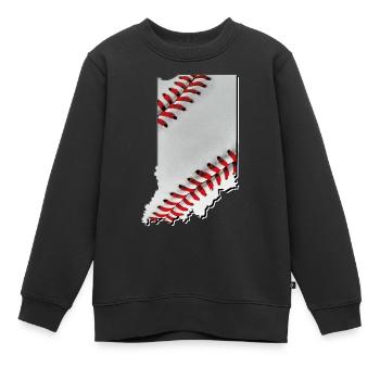 Le vrai baseball dans la carte de l’État de l’Indiana - Sweat Premium enfant bio - noir - Devant - AI Model Kid Female (0cm)