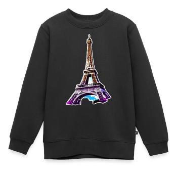 Eiffel tower #15 - Kids Premium Organic Sweatshirt - black - Front - AI Model Kid Female (0cm)