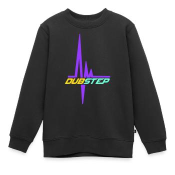 Dub Step Techno Musique Pulsation Fréquence cardiaque - Sweat Premium enfant bio - noir - Devant - AI Model Kid Female (0cm)