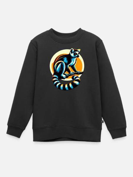 Lemur - Kinder Premium Organic Sweatshirt - Schwarz