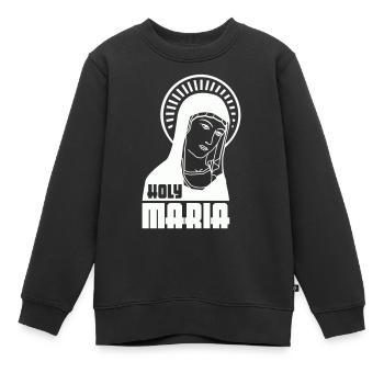 Holy Mary - Kids Premium Organic Sweatshirt - black - Front - AI Model Kid Female (0cm)