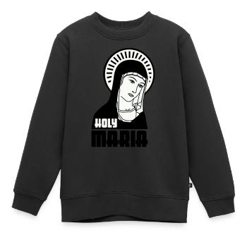 Holy Mary - Kids Premium Organic Sweatshirt - black - Front - AI Model Kid Female (0cm)