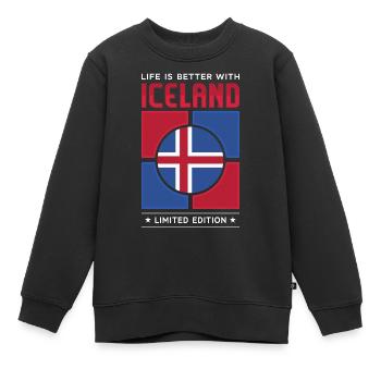 Island - Kinder Premium Organic Sweatshirt - Schwarz - Vorne - AI Model Kid Female (0cm)