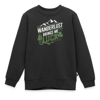 Fernweh bringt mir Glück - Kinder Premium Organic Sweatshirt - Schwarz - Vorne - AI Model Kid Female (0cm)