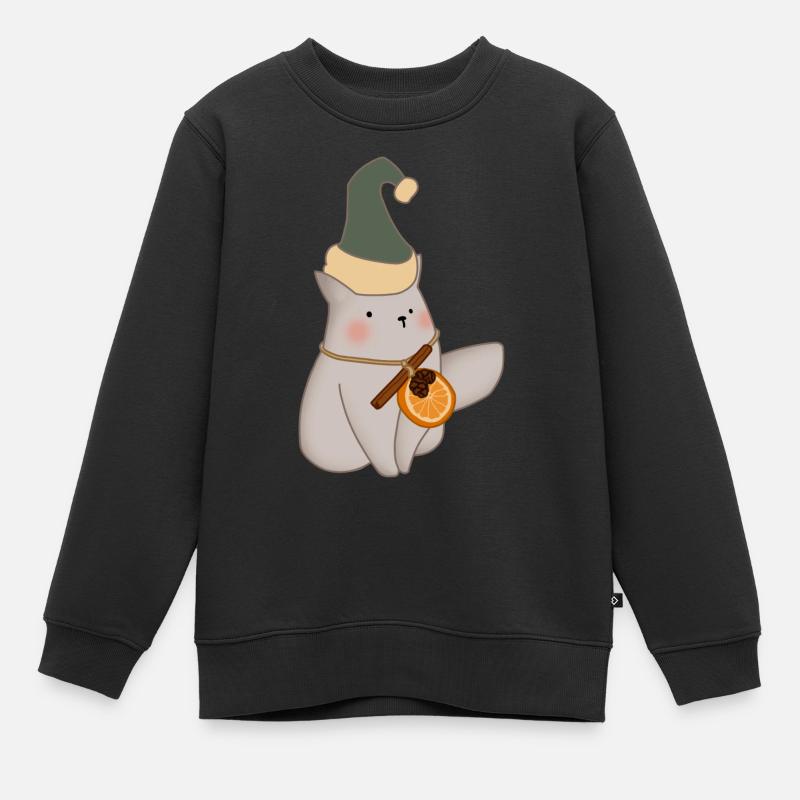 Chat de Noël - Sweat Premium enfant bio - noir