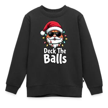 Basketball Im Weihnachtsmannkostüm Deck The Balls - Kinder Premium Organic Sweatshirt - Schwarz - Vorne - AI Model Kid Female (0cm)