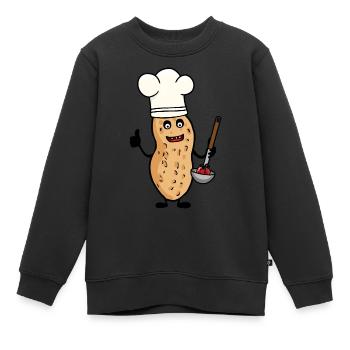 Cacahuète Cuisinier Cuisinier Cuisiniers - Sweat Premium enfant bio - noir - Devant - AI Model Kid Female (0cm)