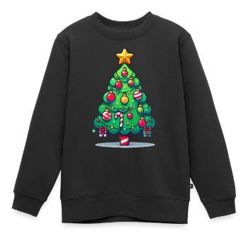 Arbre de Noël - Sweat Premium enfant bio - noir - Devant - AI Model Kid Female (0cm)