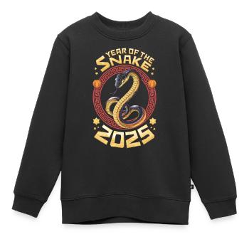 Chinesisches Neujahr - Schlange 2025 - Kinder Premium Organic Sweatshirt - Schwarz - Vorne - AI Model Kid Female (0cm)