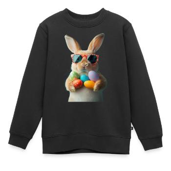 Osterhase - Kinder Premium Organic Sweatshirt - Schwarz - Vorne - AI Model Kid Female (0cm)