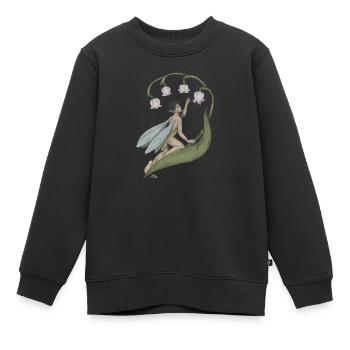 Pixie mit Maiglöckchen - Kinder Premium Organic Sweatshirt - Schwarz - Vorne - AI Model Kid Female (0cm)