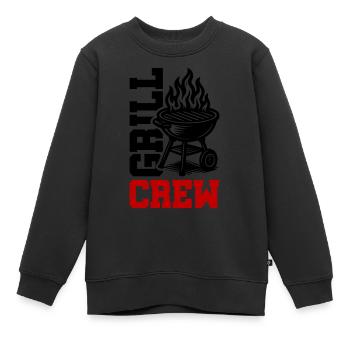 Grill Crew - Kids Premium Organic Sweatshirt - black - Front - AI Model Kid Female (0cm)