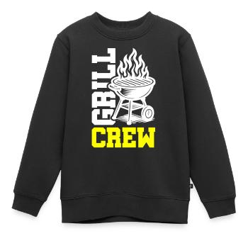 Grill Crew - Kids Premium Organic Sweatshirt - black - Front - AI Model Kid Female (0cm)