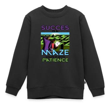 Erfolg ist ein Labyrinth, löse es mit Geduld - Kinder Premium Organic Sweatshirt - Schwarz - Vorne - AI Model Kid Female (0cm)