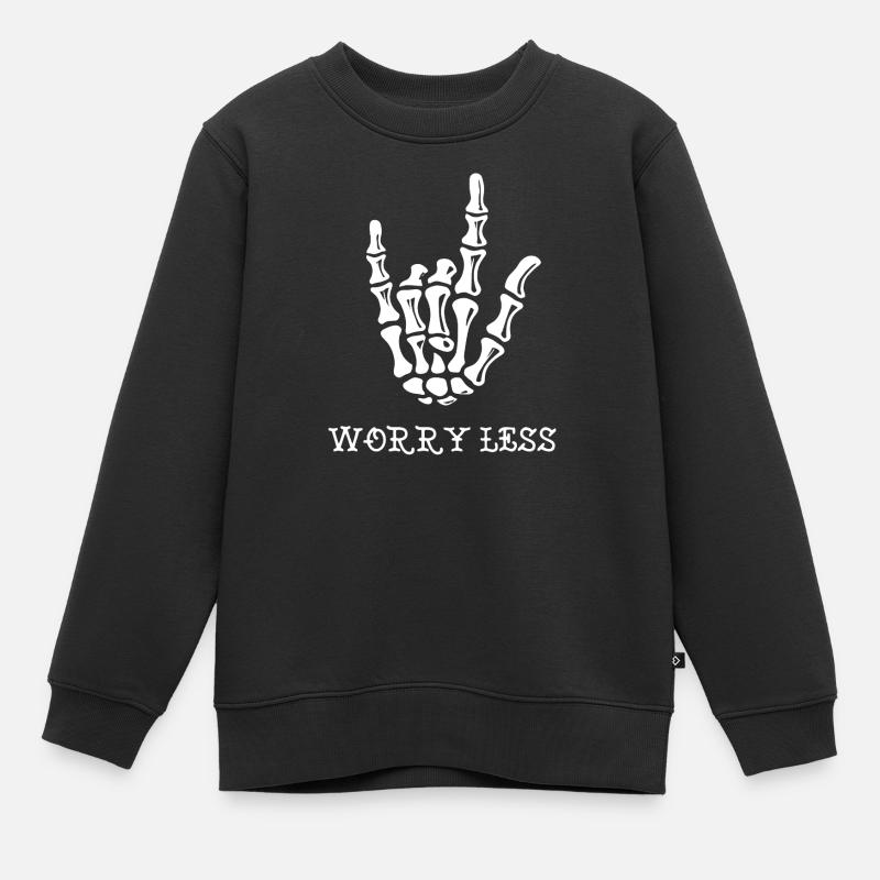 Squelette formant un signe de paix - Sweat Premium enfant bio - noir