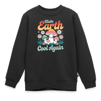 Rafraîchir à nouveau la terre Champignons Kawaii - Sweat Premium enfant bio - noir - Devant - AI Model Kid Female (0cm)