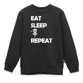 Eat Sleep Disc Golf Repeat Discgolf Trendsport - Kinder Premium Organic Sweatshirt - Schwarz - Vorne - AI Model Kid Female (0cm)