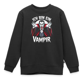 Vampir Kostüm Blutsauger Halloween Grusel  - Kinder Premium Organic Sweatshirt - Schwarz - Vorne - AI Model Kid Female (0cm)