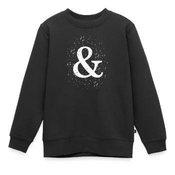 Grunge Ampersand  - Kinder Premium Organic Sweatshirt - Schwarz - Vorne - AI Model Kid Female (0cm)