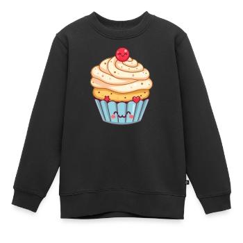 Gâteau Kawaii Cupcakes Kawaii Gâteau Kawaii - Sweat Premium enfant bio - noir - Devant - AI Model Kid Female (0cm)