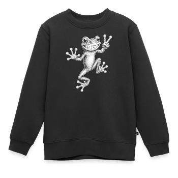 Laubfrosch - Kinder Premium Organic Sweatshirt - Schwarz - Vorne - AI Model Kid Female (0cm)