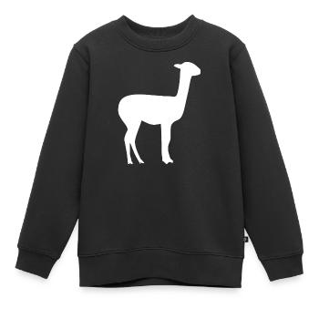 Lama - Kinder Premium Organic Sweatshirt - Schwarz - Vorne - AI Model Kid Female (0cm)