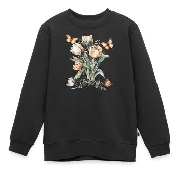 Vintage-Tulpenblüte & Schmetterlinge - Kinder Premium Organic Sweatshirt - Schwarz - Vorne - AI Model Kid Female (0cm)