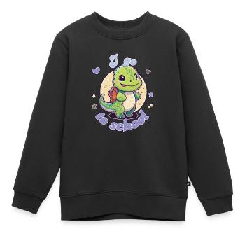 Petit T-Rex va à l'école - Sweat Premium enfant bio - noir - Devant - AI Model Kid Female (0cm)