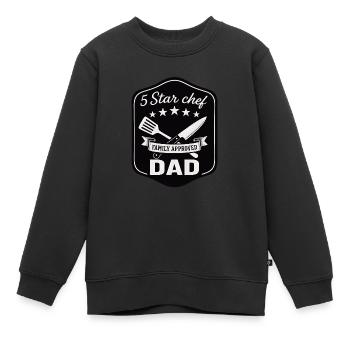 5 Sterne Koch Papa - Familienkoch Design - Kinder Premium Organic Sweatshirt - Schwarz - Vorne - AI Model Kid Female (0cm)