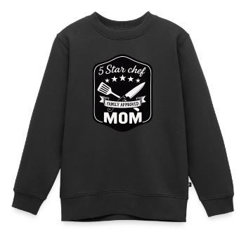 5 Star Cook Mom - Family Kitchen Design - Kids Premium Organic Sweatshirt - black - Front - AI Model Kid Female (0cm)