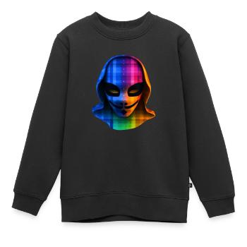 Digital Pride: Anonymous LGBTQAI+ - Kinder Premium Organic Sweatshirt - Schwarz - Vorne - AI Model Kid Female (0cm)