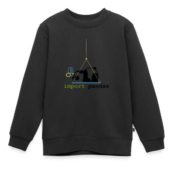Python-Witze Pandas importieren Programmierung - Kinder Premium Organic Sweatshirt - Schwarz - Vorne - AI Model Kid Female (0cm)