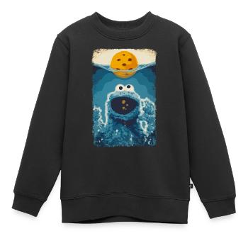 Sesamstraße Krümelmonster Hai - Kinder Premium Organic Sweatshirt - Schwarz - Vorne - AI Model Kid Female (0cm)