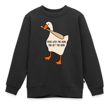 Mess With The Honk You Get The Bonk Animal Graphic - Sweat Premium enfant bio - noir - Devant - AI Model Kid Female (0cm)